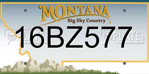 16BZ577 Montana License Plate