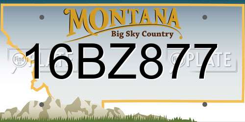 16BZ877 Montana License Plate