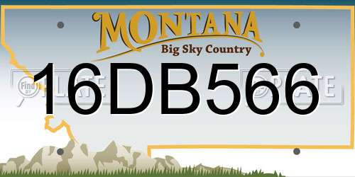 16DB566 Montana License Plate