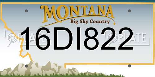 16DI822 Montana License Plate