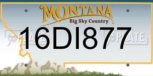 16DI877 Montana License Plate