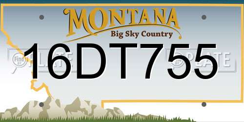 16DT755 Montana License Plate