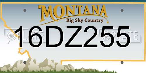 16DZ255 Montana License Plate