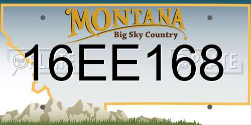 16EE168 Montana License Plate
