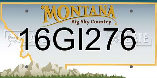 16GI276 Montana License Plate