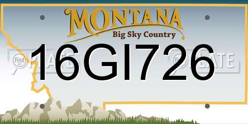 16GI726 Montana License Plate