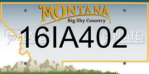 16IA402 Montana License Plate