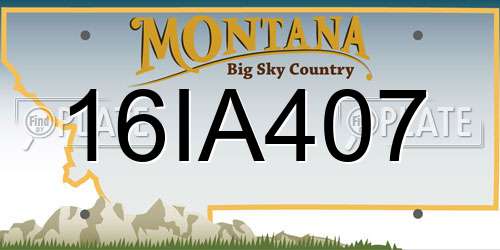 16IA407 Montana License Plate