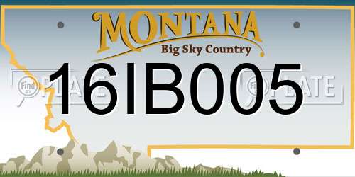 16IB005 Montana License Plate