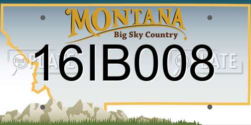 16IB008 Montana License Plate