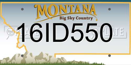 16ID550 Montana License Plate