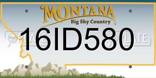 16ID580 Montana License Plate
