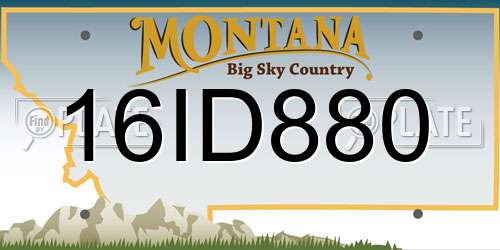 16ID880 Montana License Plate