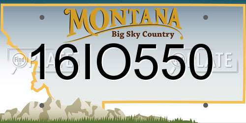 16IO550 Montana License Plate