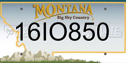 16IO850 Montana License Plate