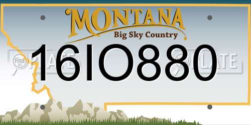 16IO880 Montana License Plate