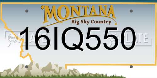 16IQ550 Montana License Plate