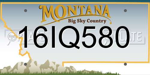 16IQ580 Montana License Plate