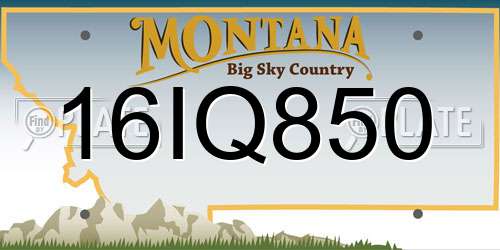 16IQ850 Montana License Plate