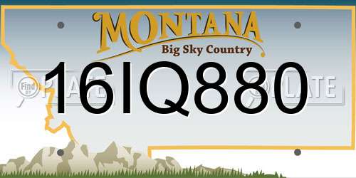 16IQ880 Montana License Plate