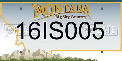 16IS005 Montana License Plate