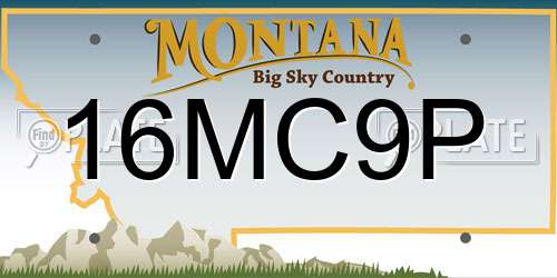 16MC9P Montana License Plate