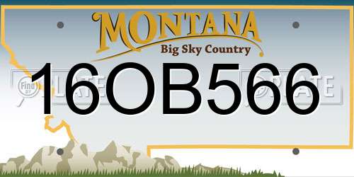 16OB566 Montana License Plate