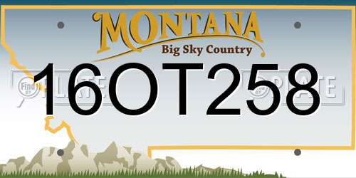 16OT258 Montana License Plate