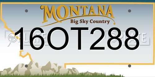 16OT288 Montana License Plate
