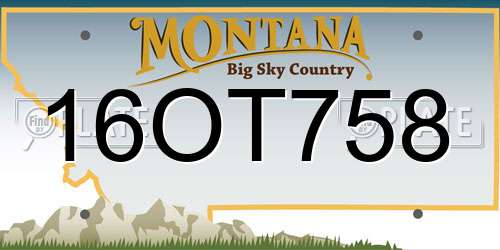 16OT758 Montana License Plate