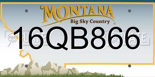 16QB866 Montana License Plate