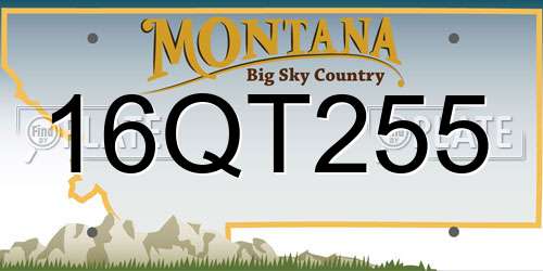 16QT255 Montana License Plate