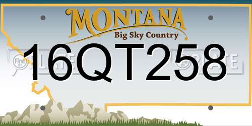 16QT258 Montana License Plate