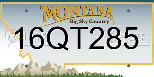 16QT285 Montana License Plate