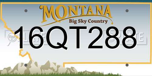 16QT288 Montana License Plate