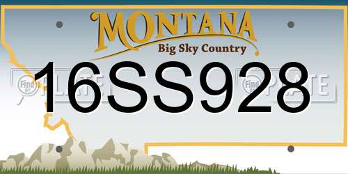 16SS928 Montana License Plate