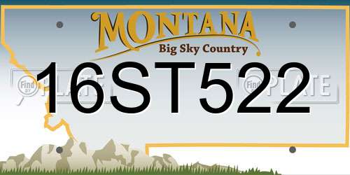 16ST522 Montana License Plate