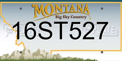 16ST527 Montana License Plate