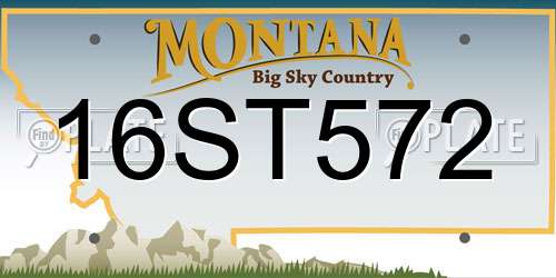16ST572 Montana License Plate
