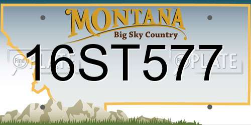 16ST577 Montana License Plate