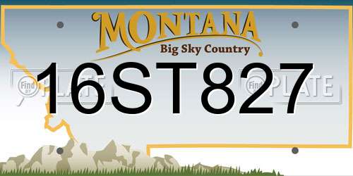 16ST827 Montana License Plate