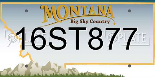 16ST877 Montana License Plate