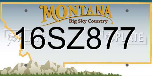 16SZ877 Montana License Plate