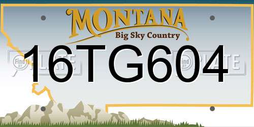 16TG604 Montana License Plate