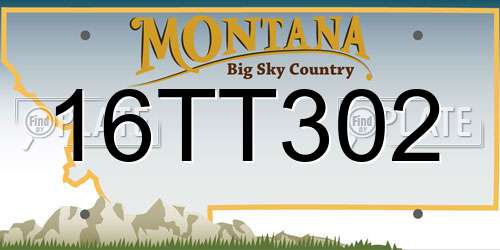 16TT302 Montana License Plate
