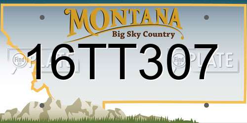 16TT307 Montana License Plate