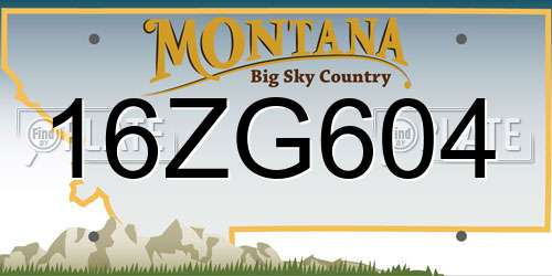 16ZG604 Montana License Plate