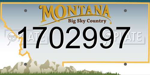 1702997 Montana License Plate
