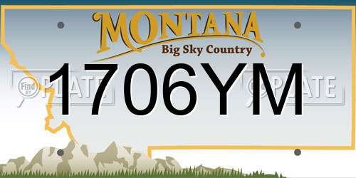 1706YM Montana License Plate