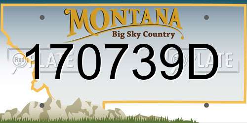170739D Montana License Plate